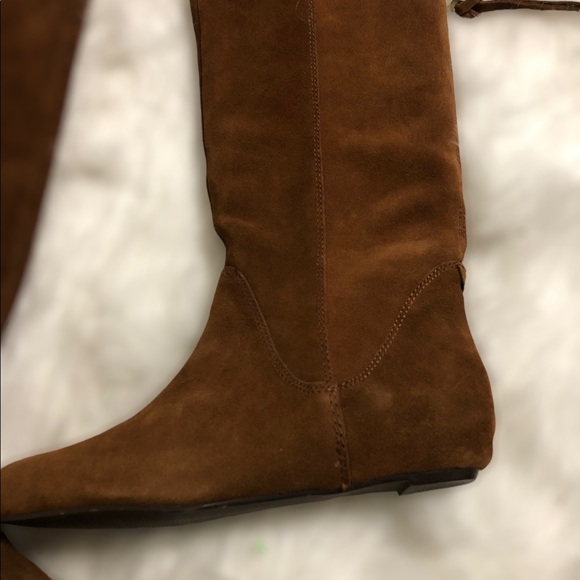 Steven by Steve Madden Hidden Heel Tan Brown Tall Knee High Boots - Picture 3 of 13